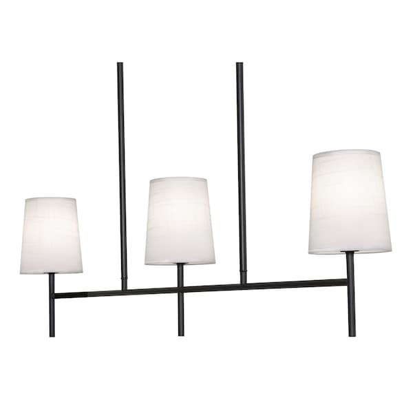 Afx Rose 36-in. 3-Light Linear Pendant - Candelabra Base - Black ROSP3605CBBK - main